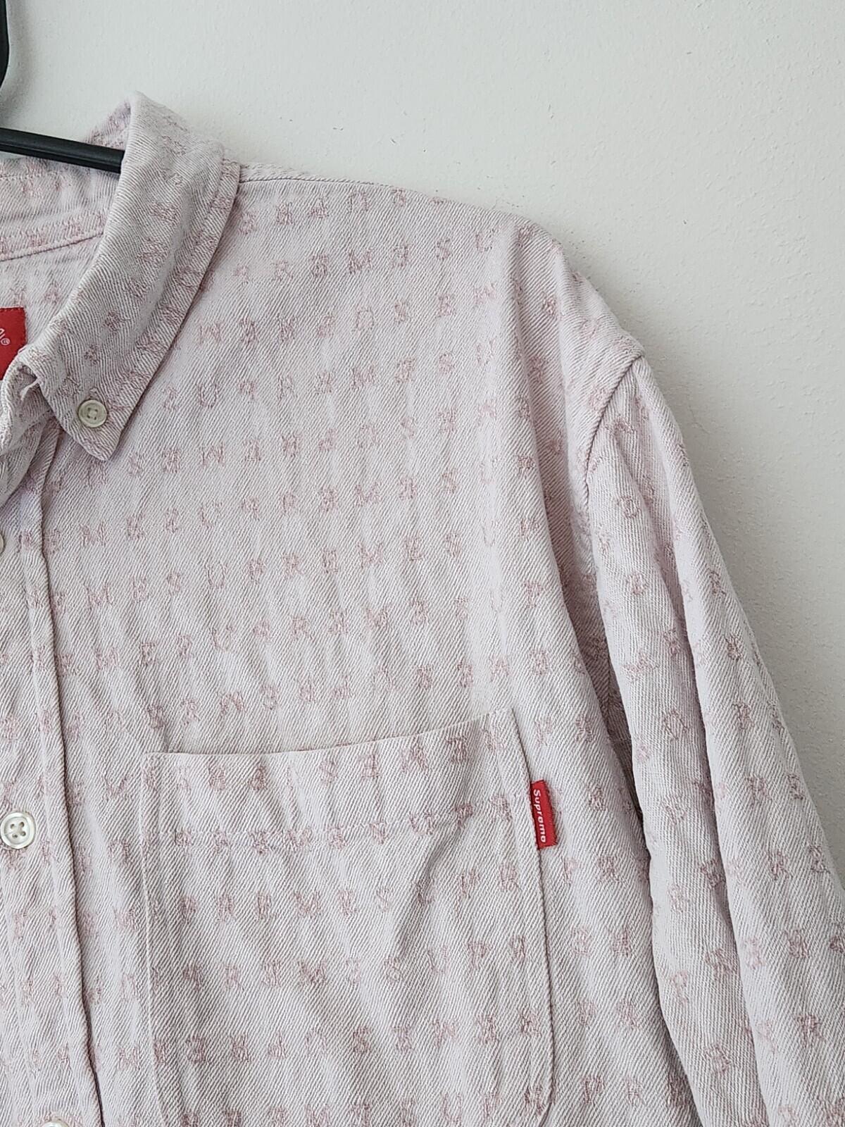 SS20 Supreme Stripe Logo Jacquard denim long sleeve L/S shirt L large