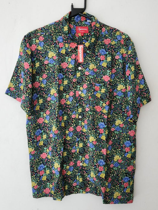 Camisa de manga corta de rayón con estampado floral Supreme SS19 Talla M Mediana Nueva con etiqueta