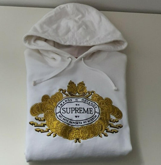 FW18 Supreme Love or Hate white hooded sweatshirt size M medium hoodie