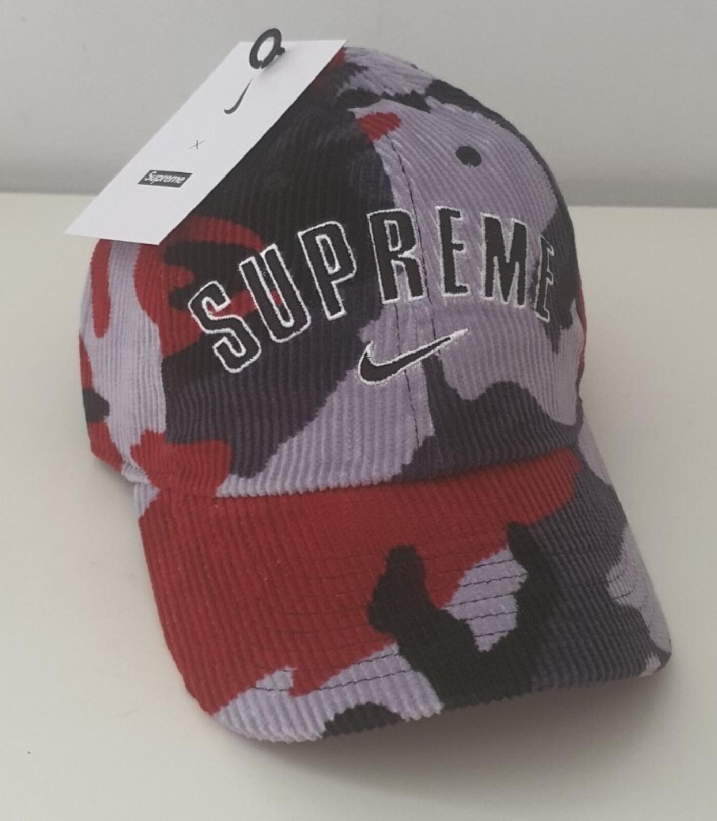 SS22 Supreme x Nike Arc Corduroy 6-panel Cap Red Camo