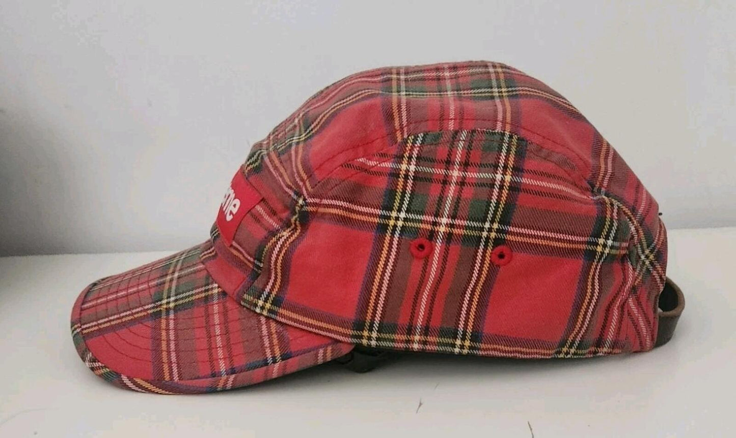 FW20 Supreme Washed Chino Twill Camp Cap Tartan