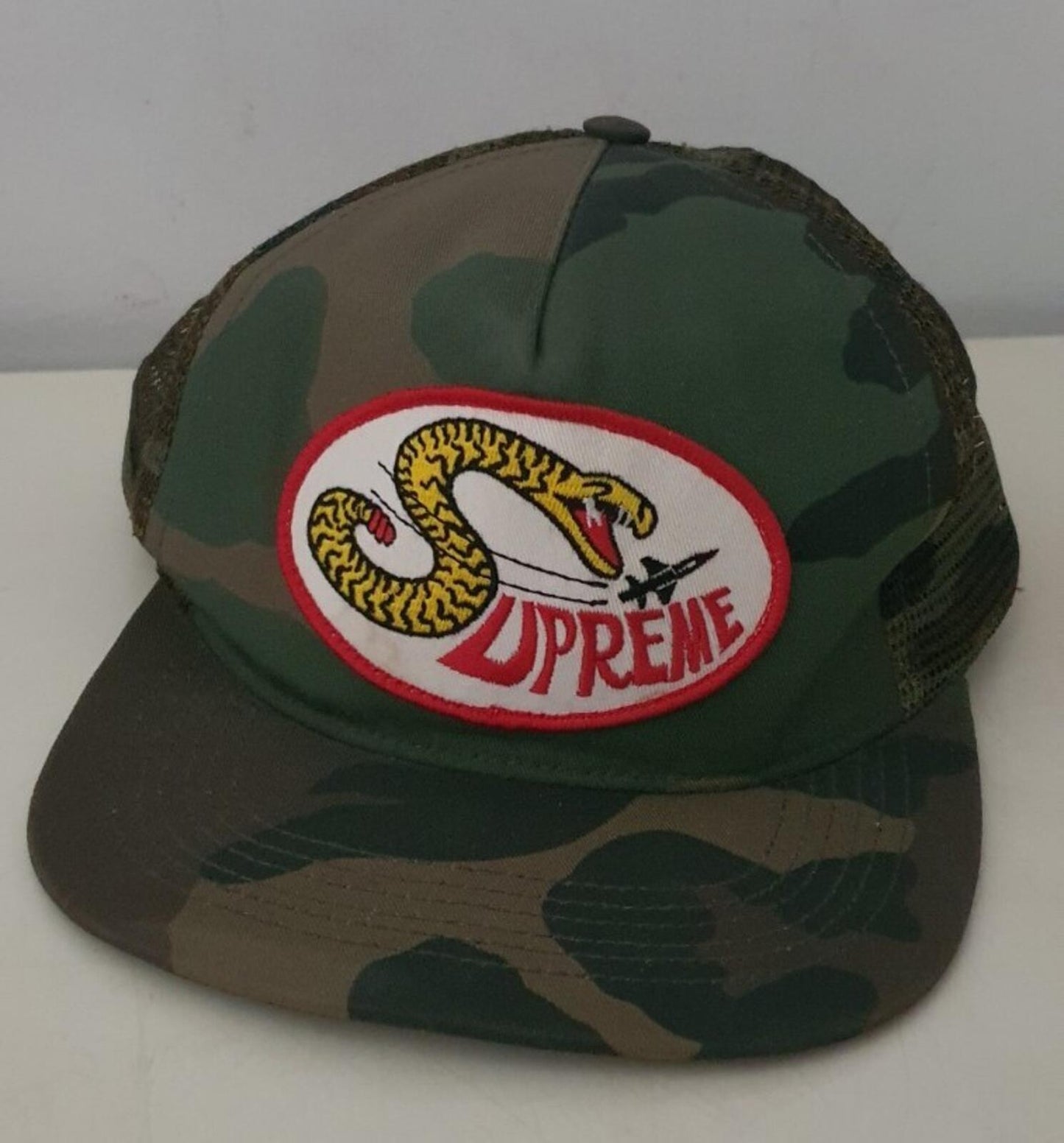 FW12 Supreme Sidewinder 5-panel Mesh Hat Woodland Camo Snake