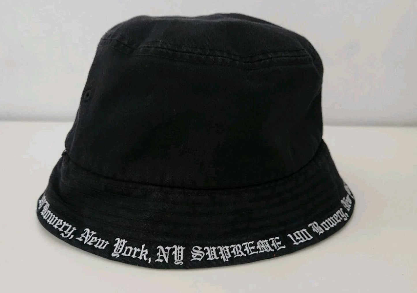SS23 Supreme Embroidered Brim crusher S/M Black bucket hat 190 Bowery New York