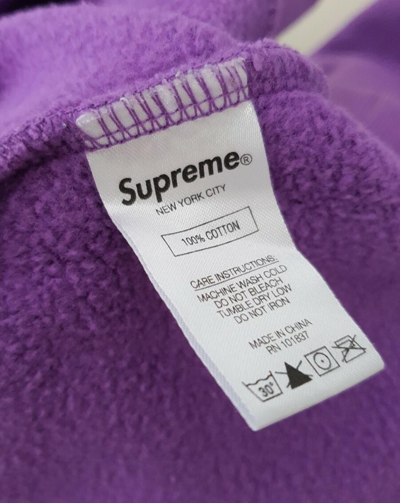 FW18 Supreme Paneled Hooded Sweatshirt Violet Size M
