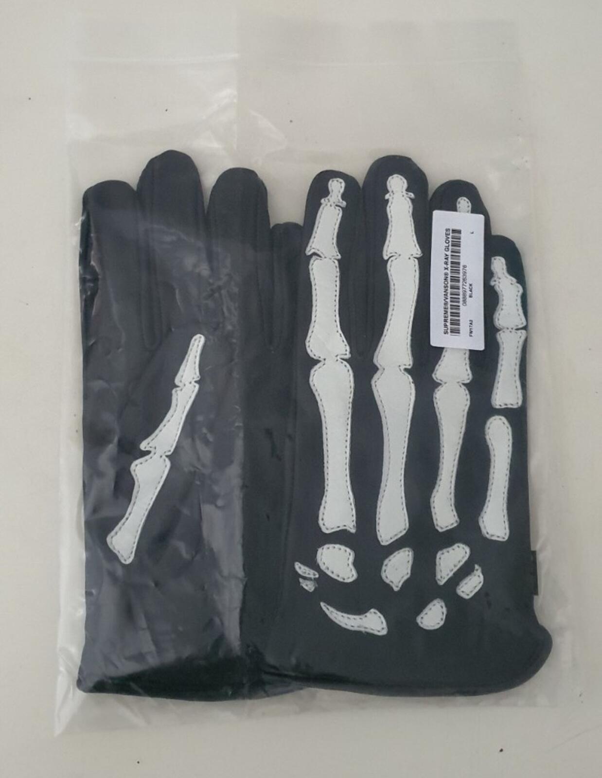 FW17 Supreme x Vanson Leather X-Ray Gloves Black Size L