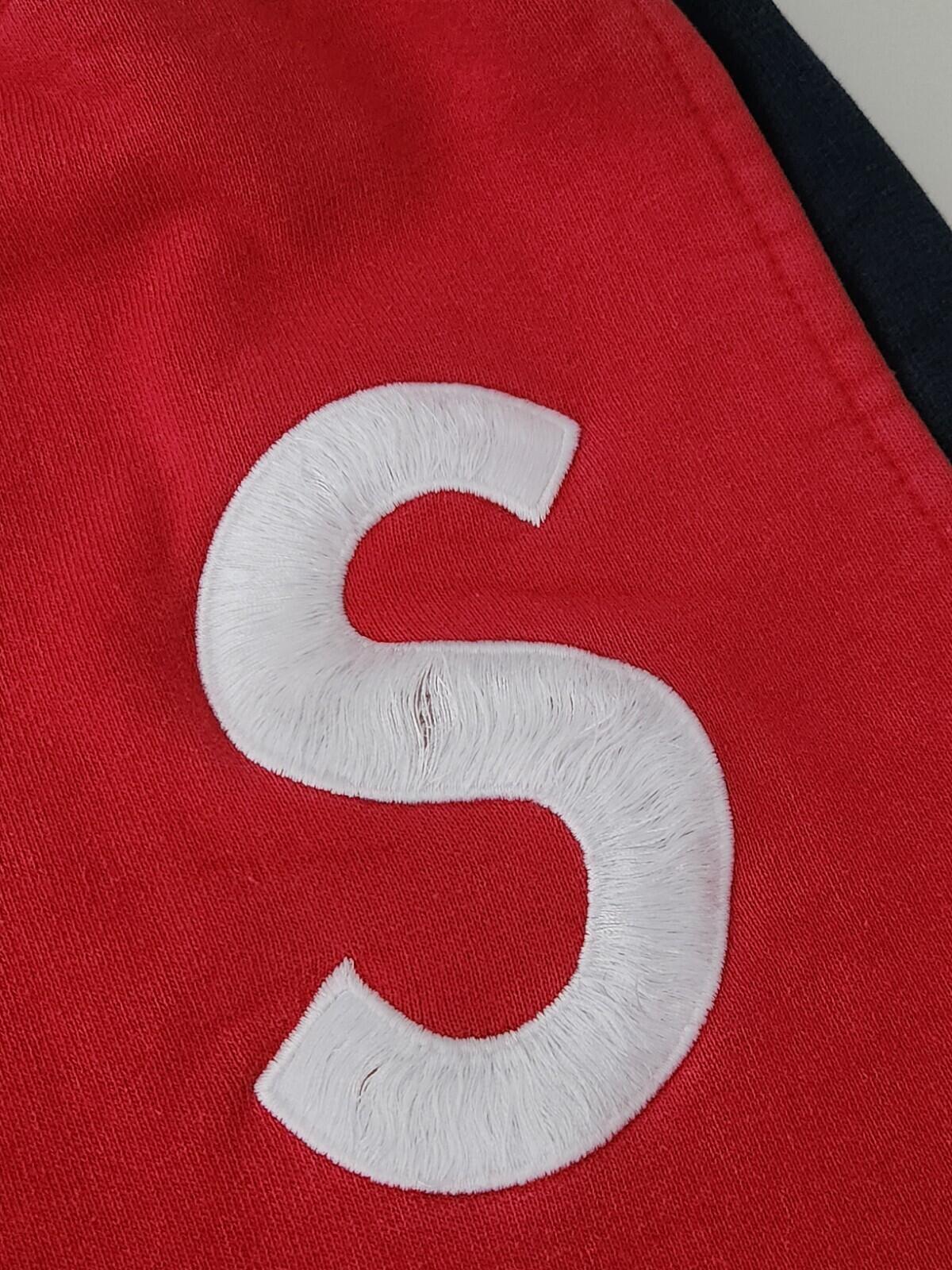 SS19 Supreme S Logo Colorblocked sweatshort Red Grey S small