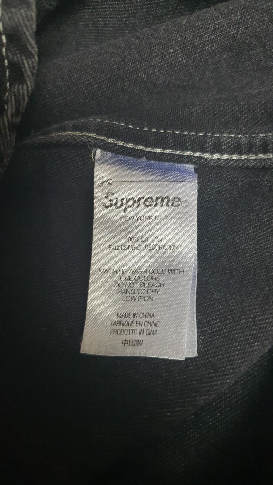 FW21 Supreme Appliqué Jeanshemd Schwarz Größe M