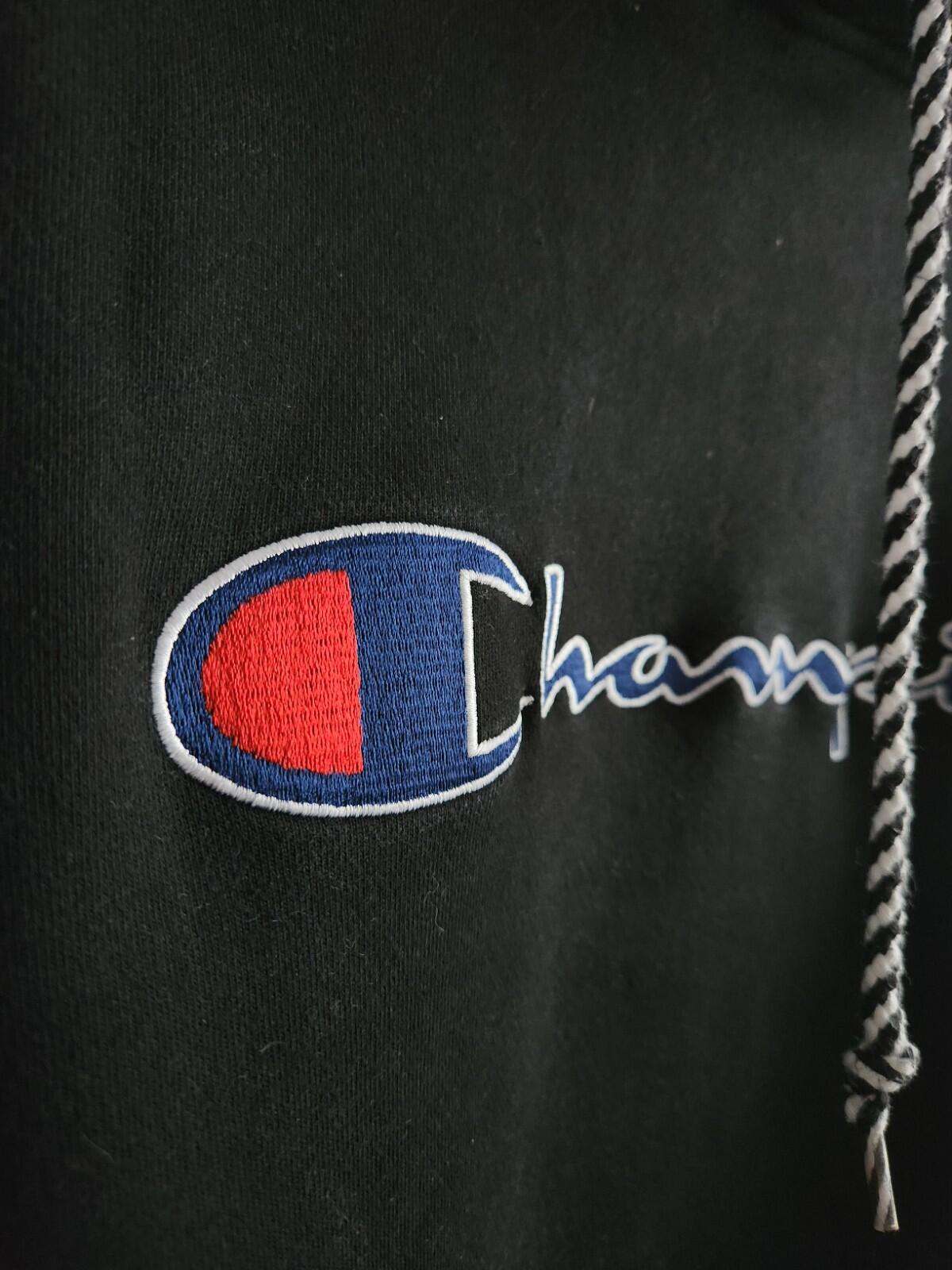 SS15 SUPREME x Champion sudadera con capucha negra talla L grande / M mediana Rara