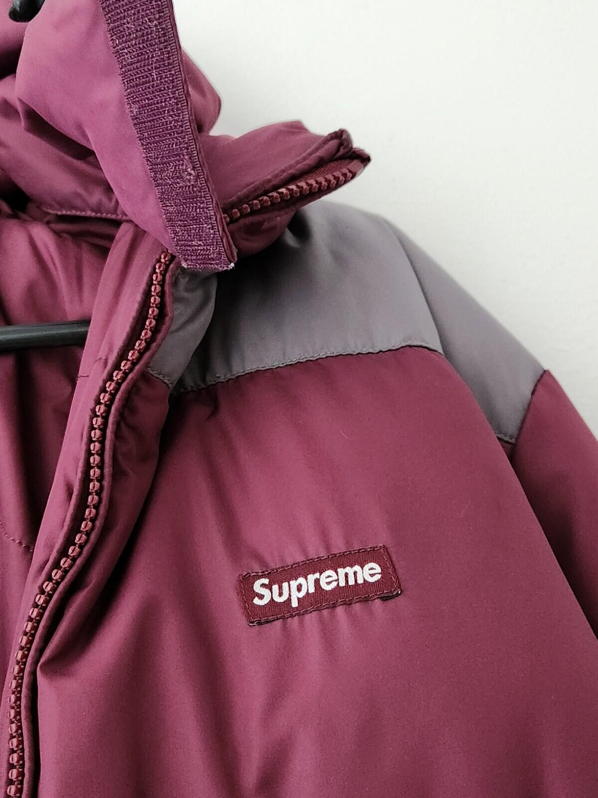 FW12 Supreme Reversible striped down jacket L Large puffer