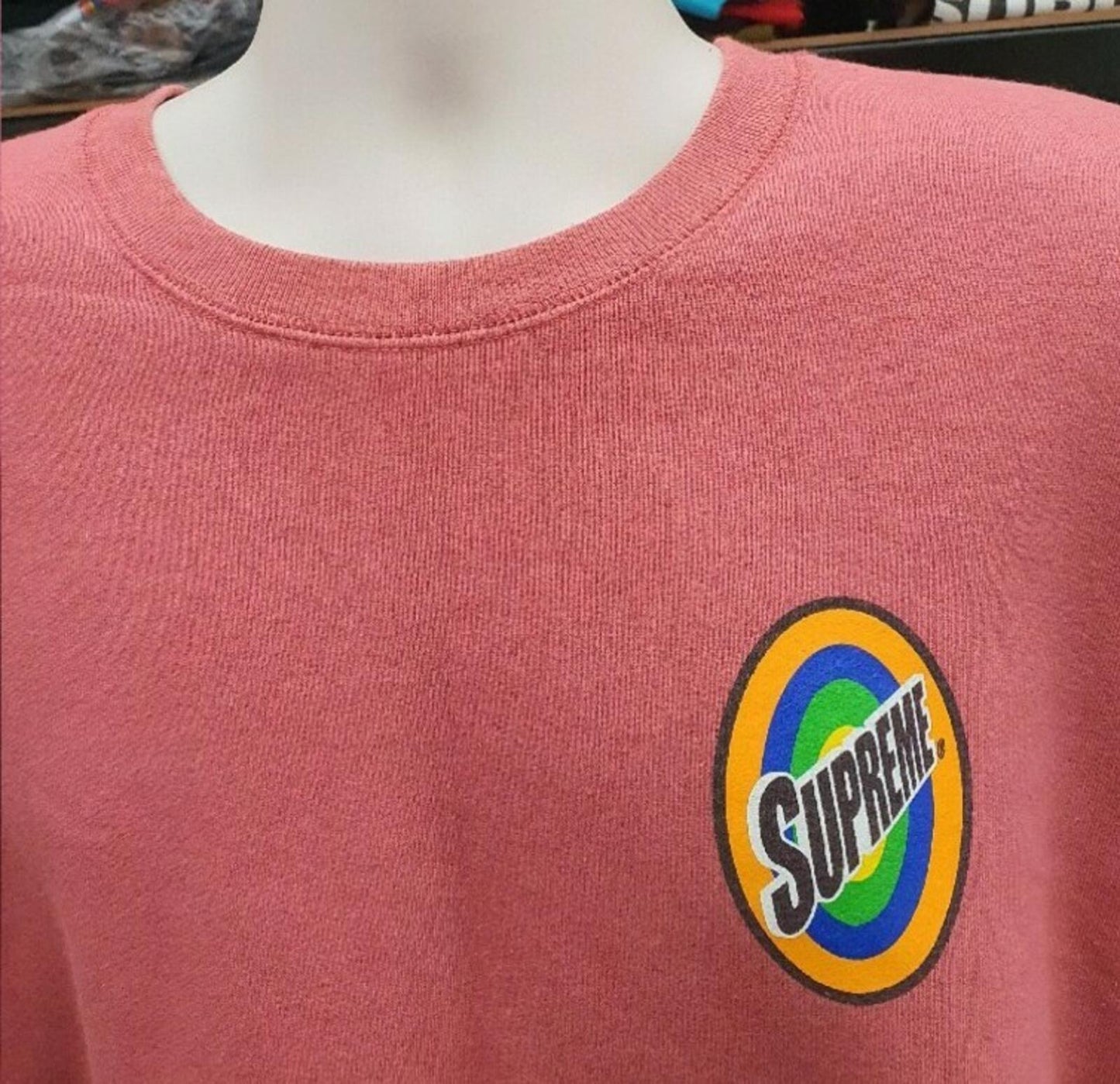 SS16 Supreme Spin Logo Crewneck Malva Talla XL