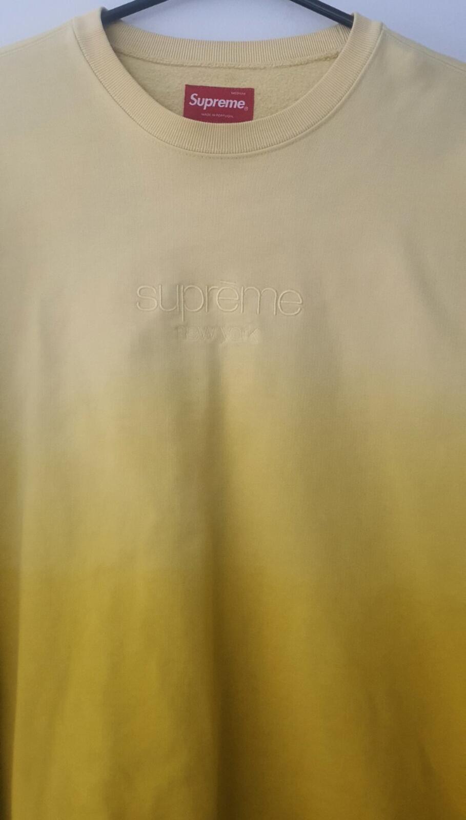 SS19 Supreme Dipped crewneck size M medium yellow sweatshirt New York