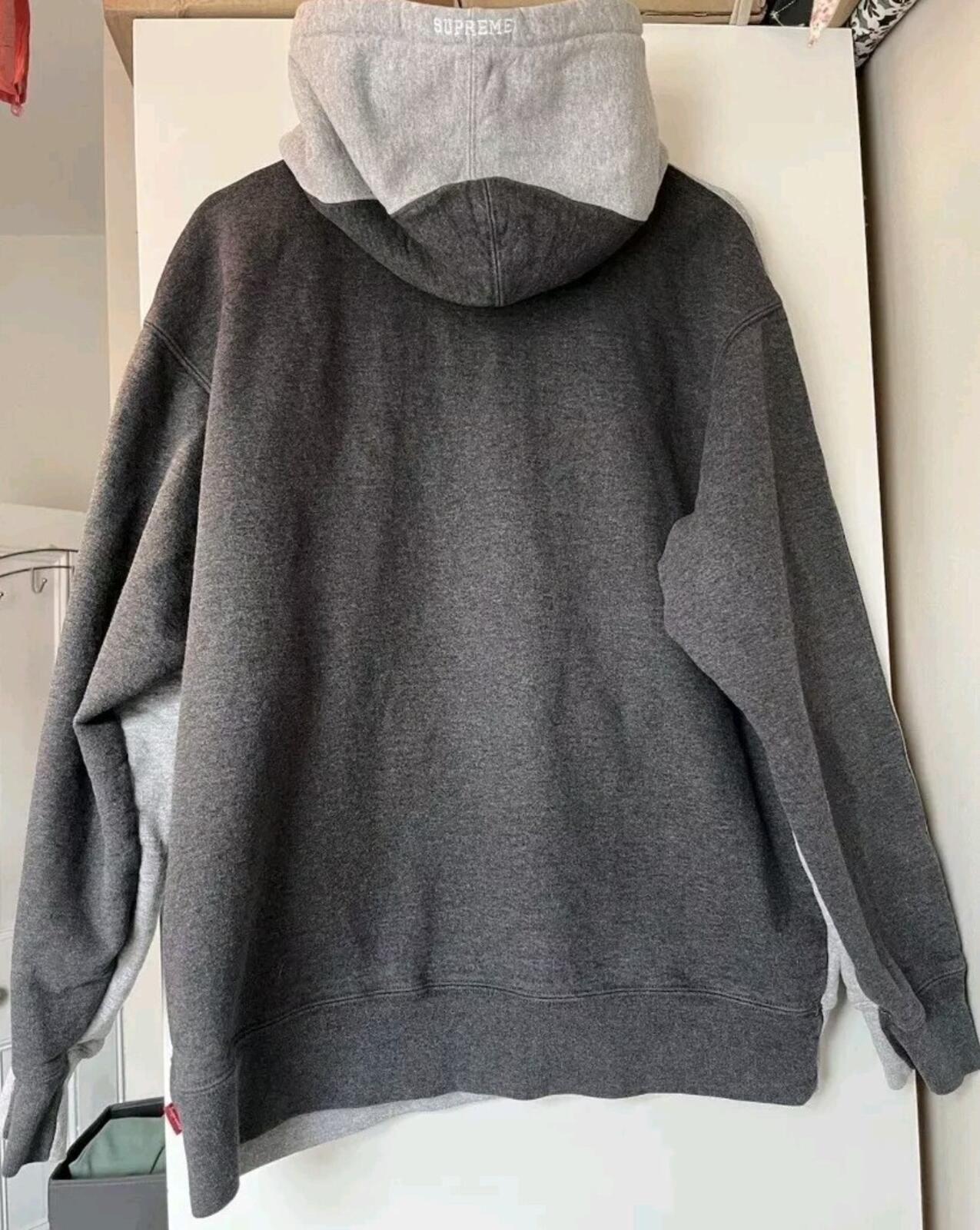 FW21 Supreme S Logo Split Hooded Sweatshirt L Large hoodie Heather Grey