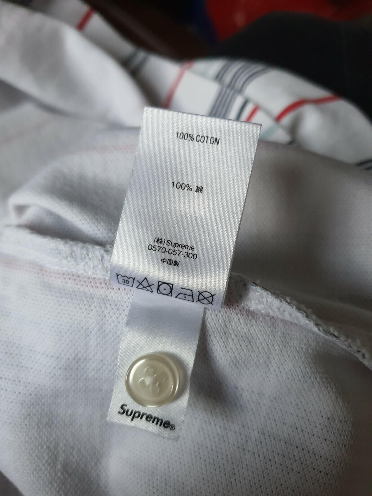 SS20 Supreme Vertical Stripe Polo Top Shirt White M