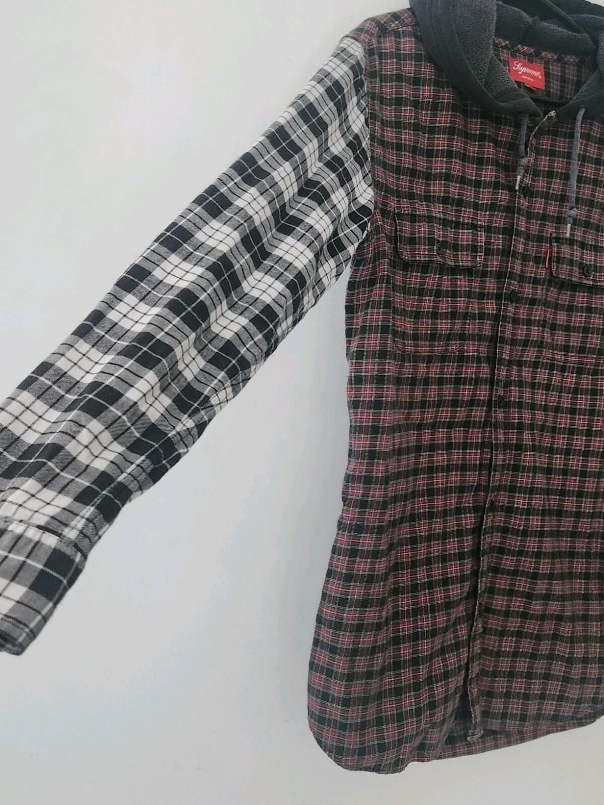 SS14 Supreme Hooded Flannel Shirt Rare Vintage 2014 Size M Medium