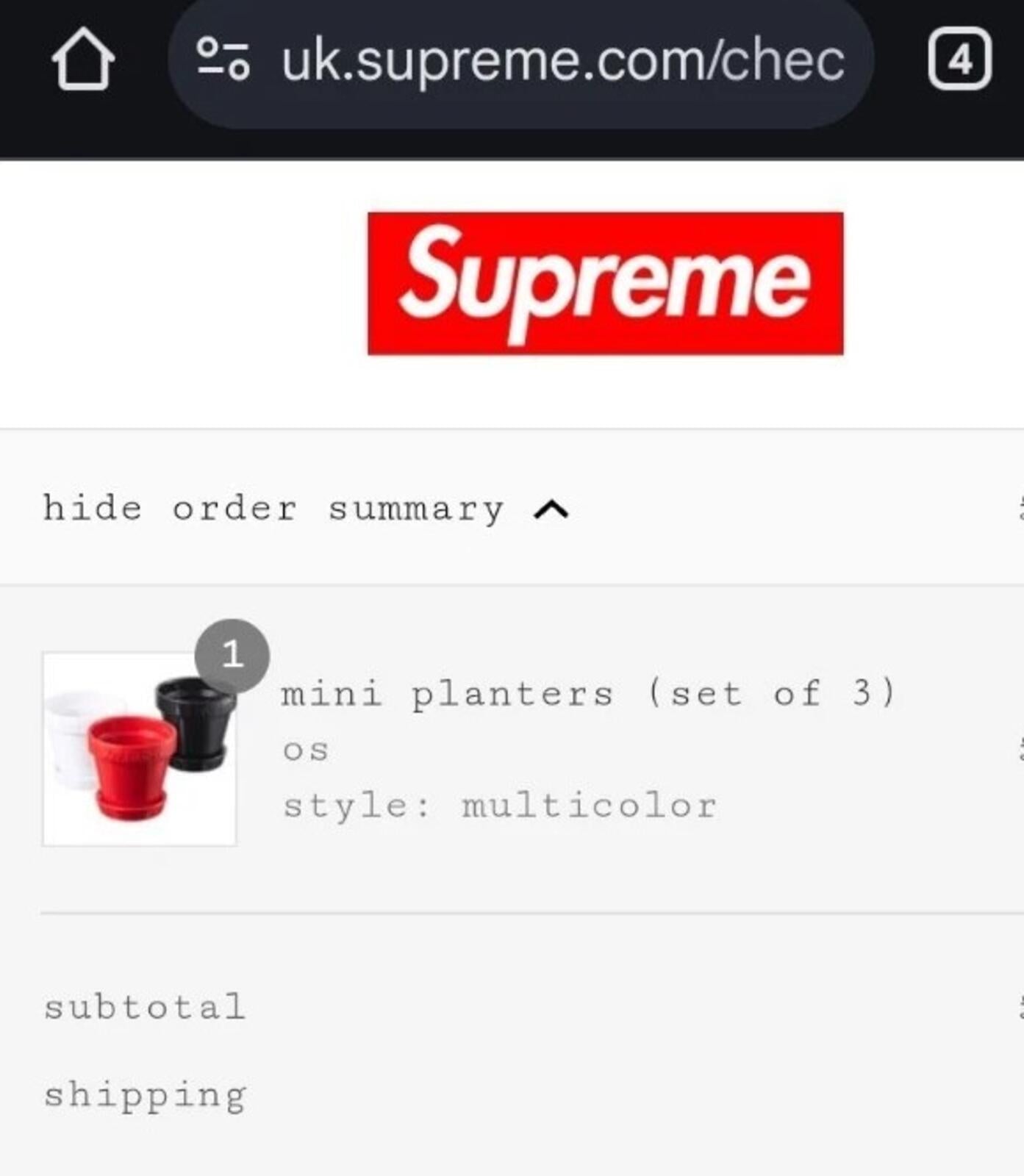 SS25 Supreme Mini Planters (set of 3) Garden Accessory