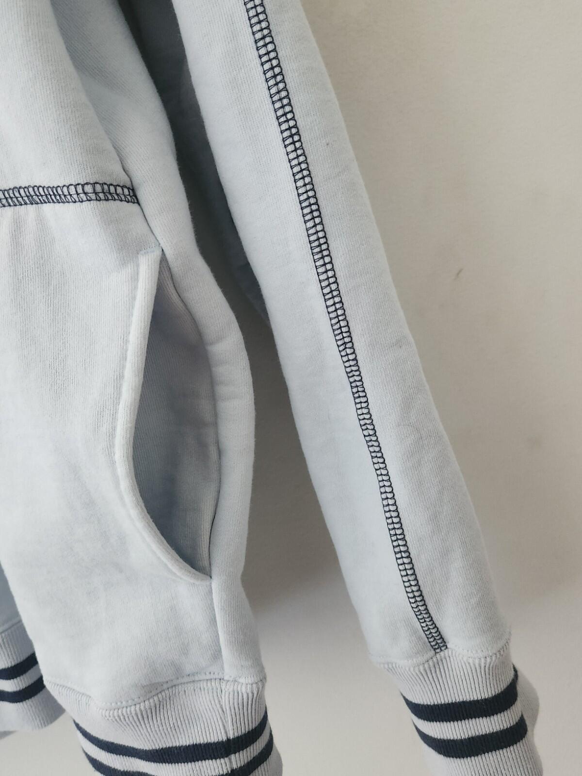 SS19 Supreme Contrast Embroidered Hoodie Ice Blue Size M