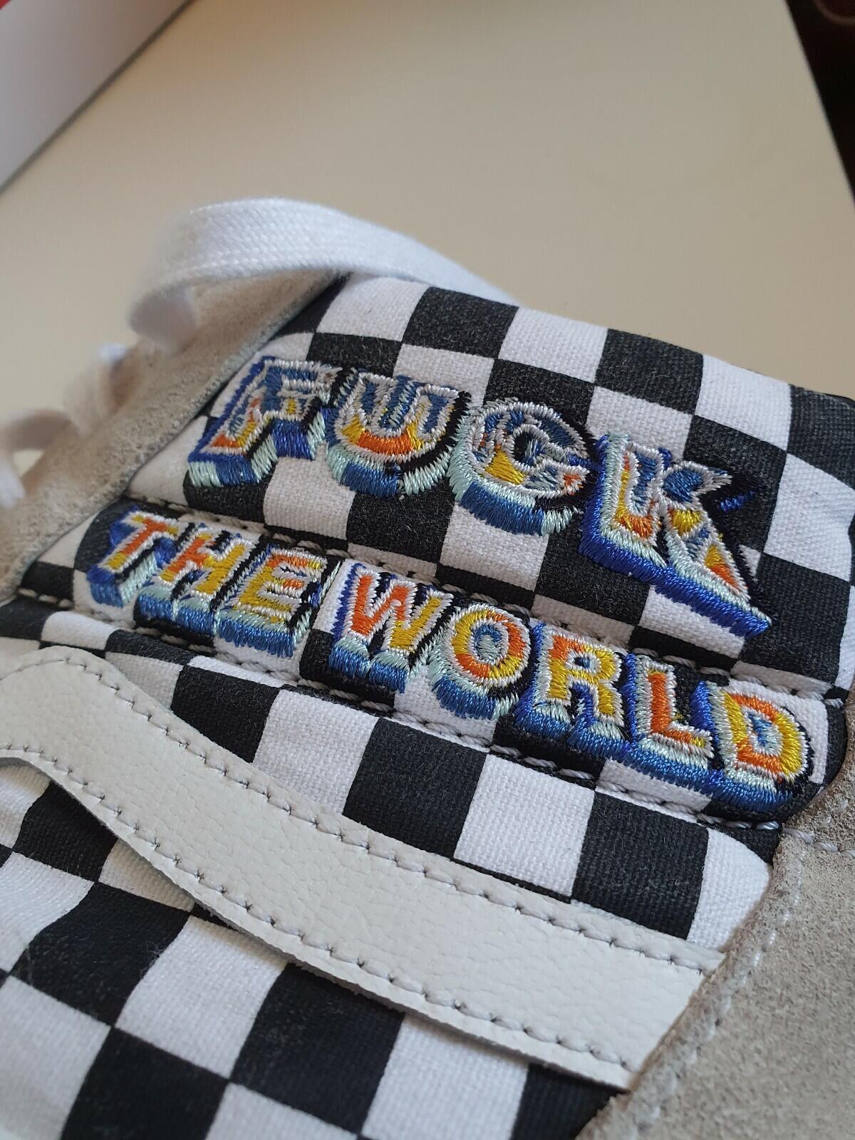 FW19 Supreme x Vans F*ck The World Sk8-Hi Pro UK 9 US 10 EUR 43 White Trainers