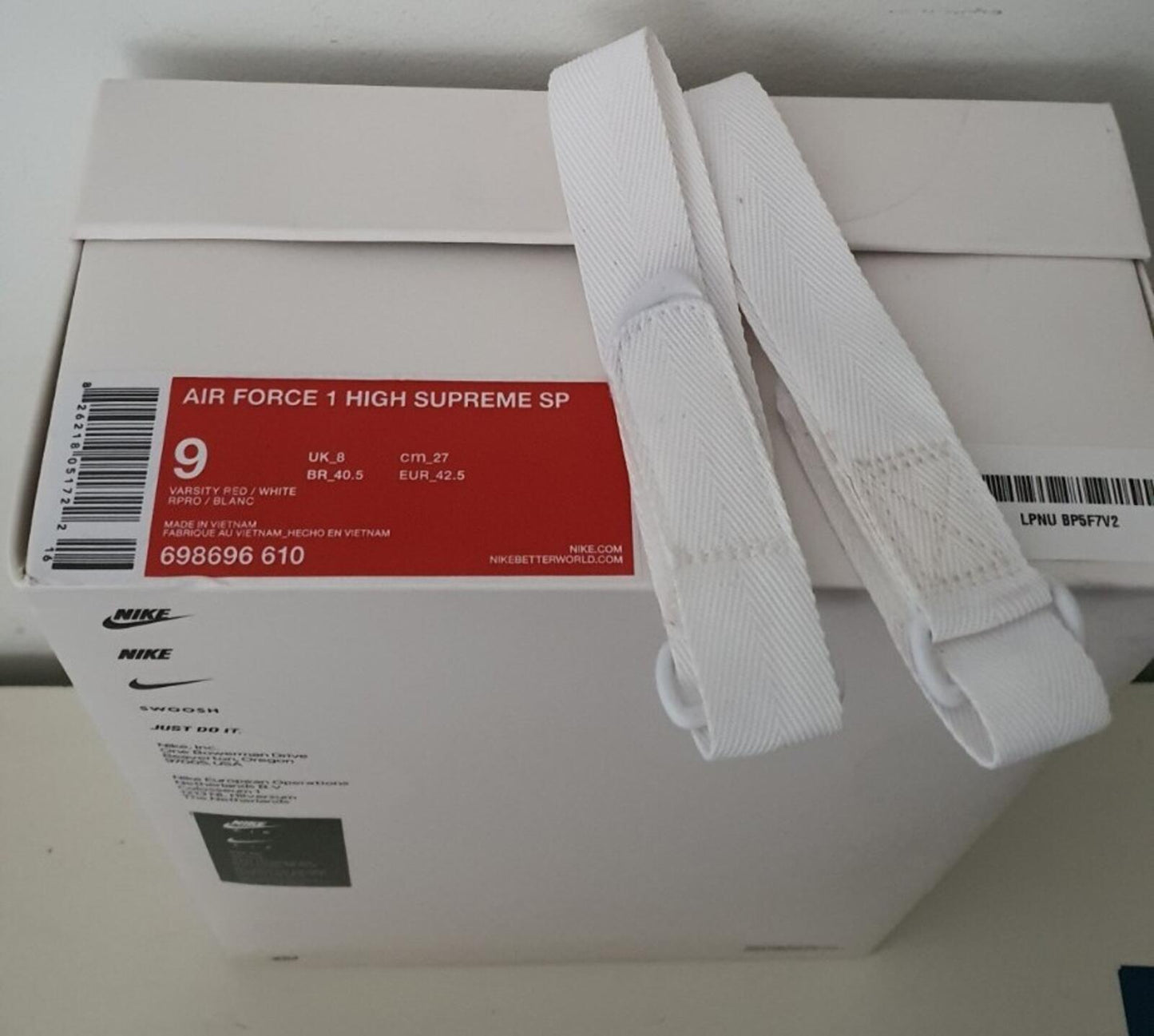 FW14 Supreme Nike Air Force 1 Hi US 9 UK 8 EUR 42.5 trainers red shoes lot Rare