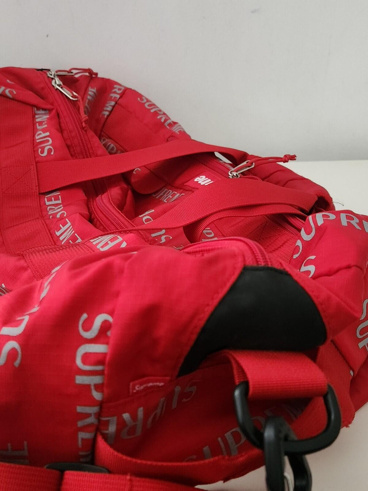 FW16 Supreme 3M Reflective Repeat Duffle Bag Red Bag