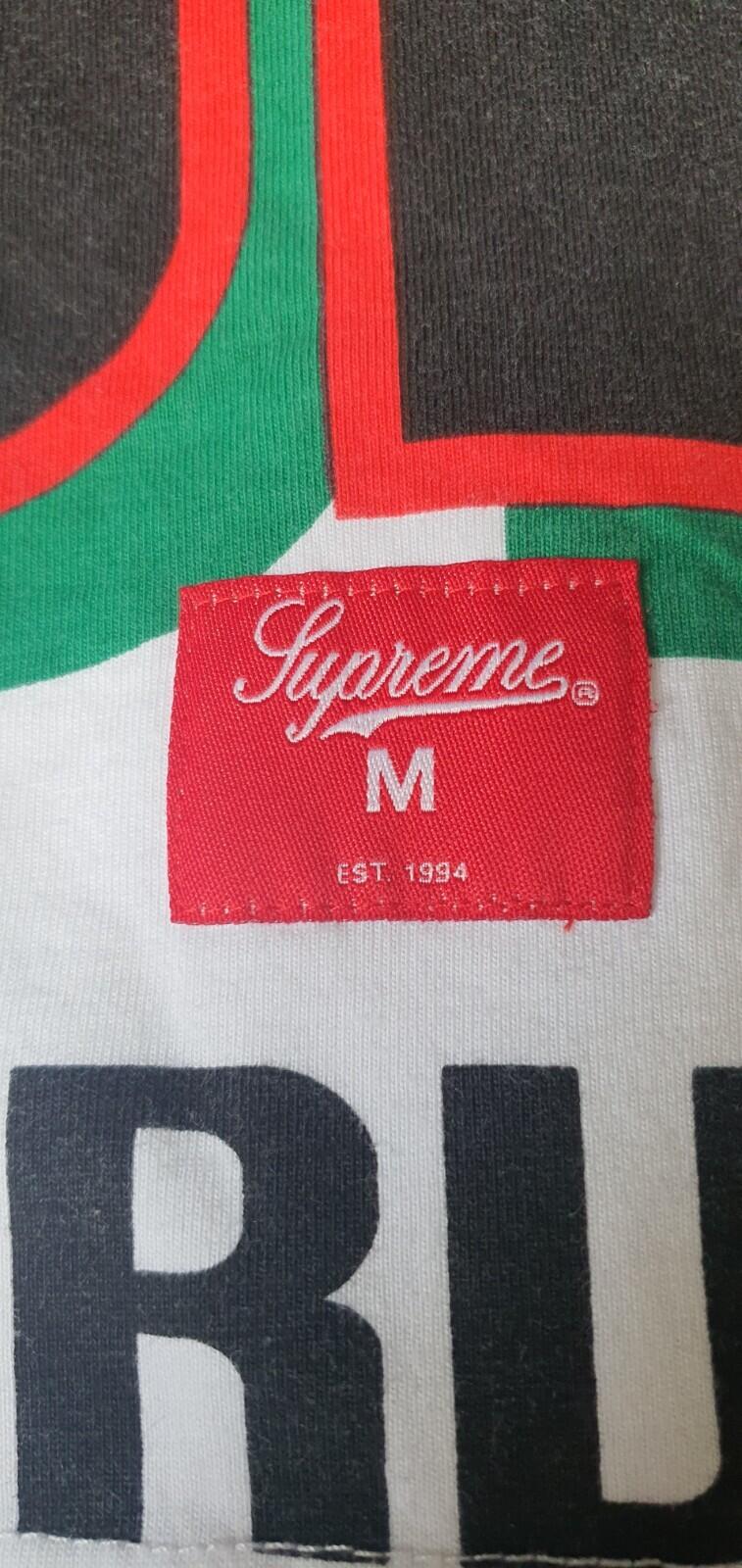 FW20 Supreme World Class L/S top size M medium white cotton jersey crewneck