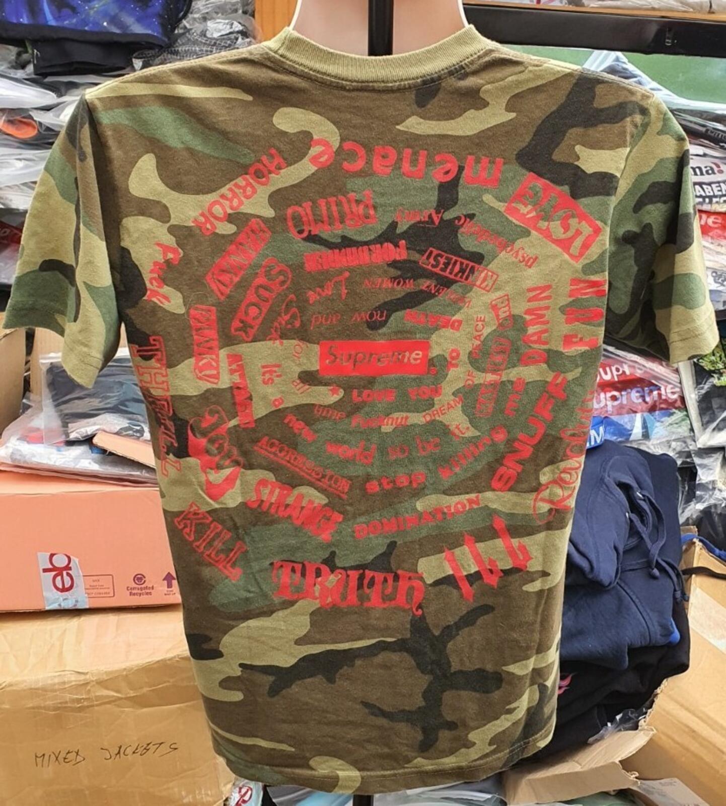 SS21 Supreme Spiral Tee Woodland Camo Size S Weirdo Dave