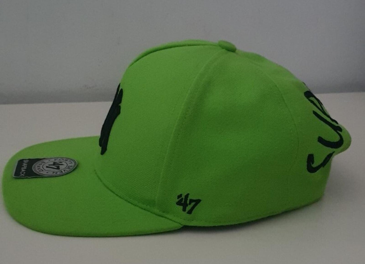 SS15 Supreme x Yankees x 47 brand lime green 5-panel cap Rare Baseball Hat
