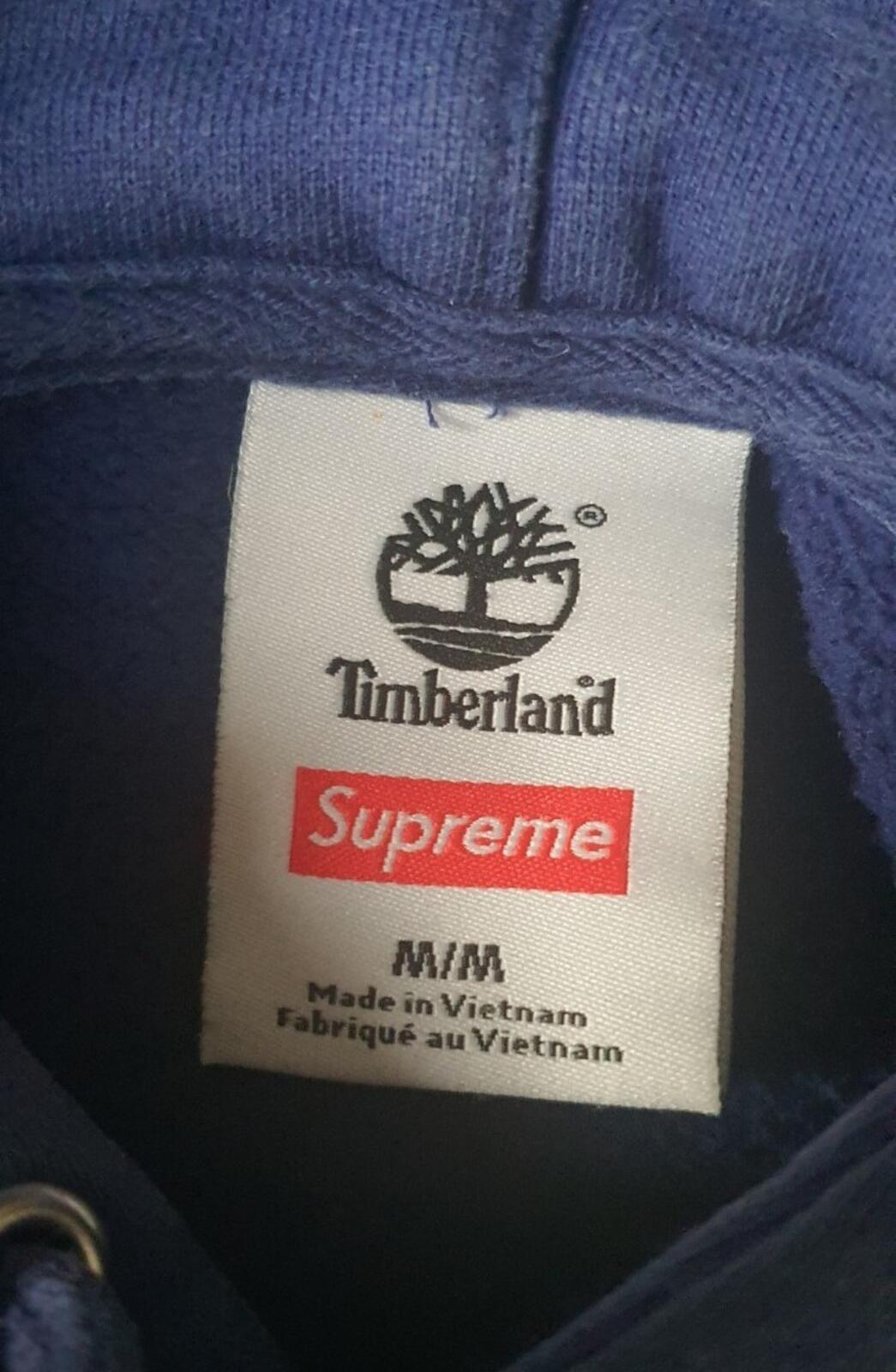 FW16 Supreme Timberland hooded sweatshirt royal hoodie size M medium blue