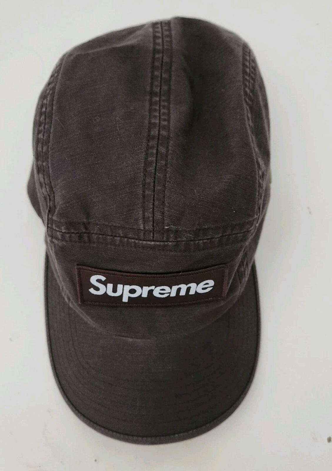 FW22 Supreme Military Camp Cap Hat Brown Box logo
