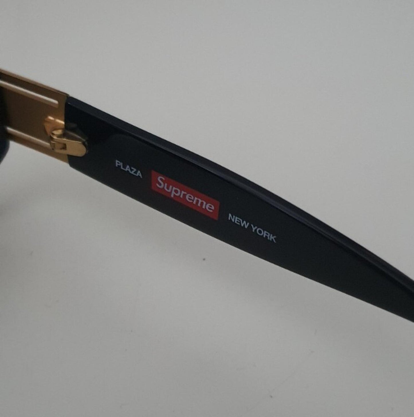 SS18 Supreme Plaza sunglasses Black Gold made in Italy