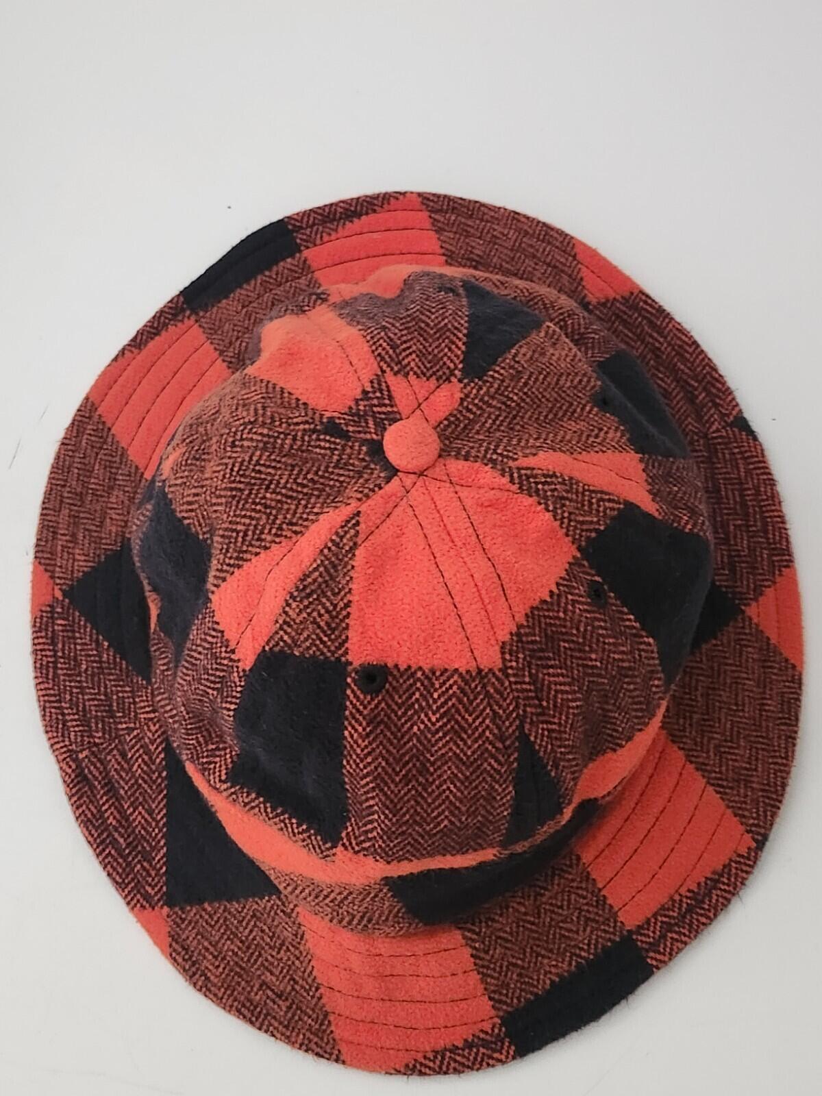 FW14 Supreme Buffalo Check Bell Hat Medium / Large Crusher Orange M / L Vintage