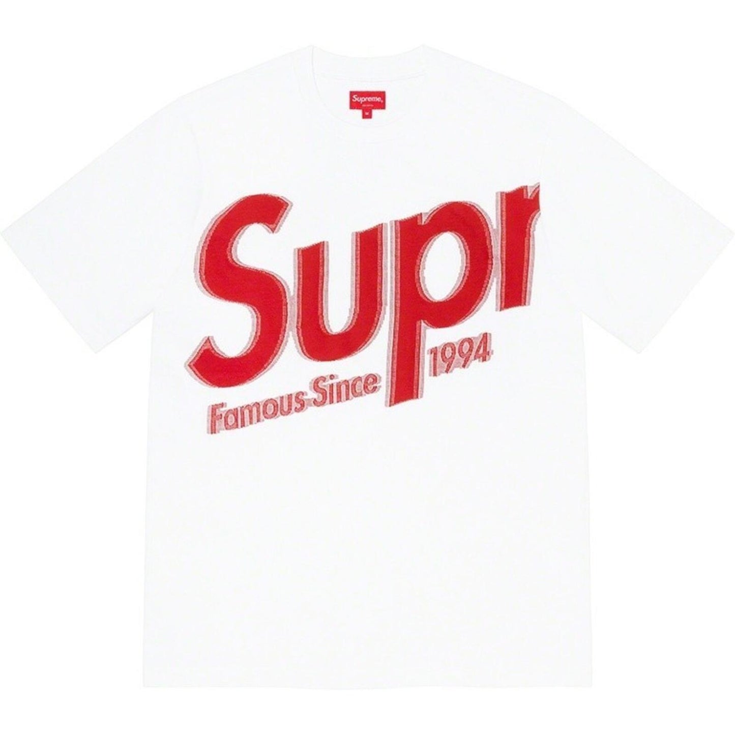 SS21 Supreme Intarsia Spellout S/S Top Tee White Size M