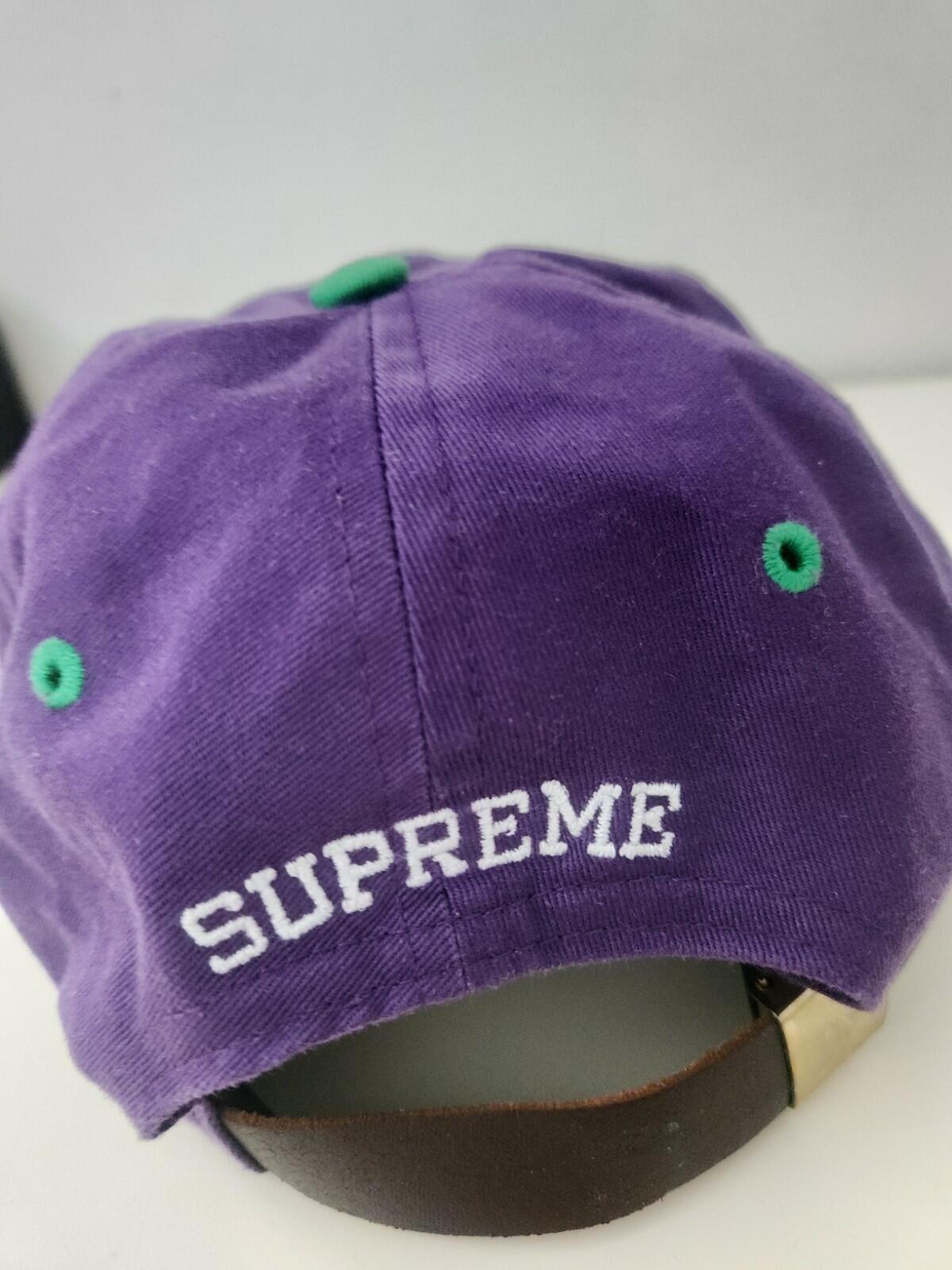 SS16 Supreme 2-Tone Washed S Logo 6-panel Cap Purple Green