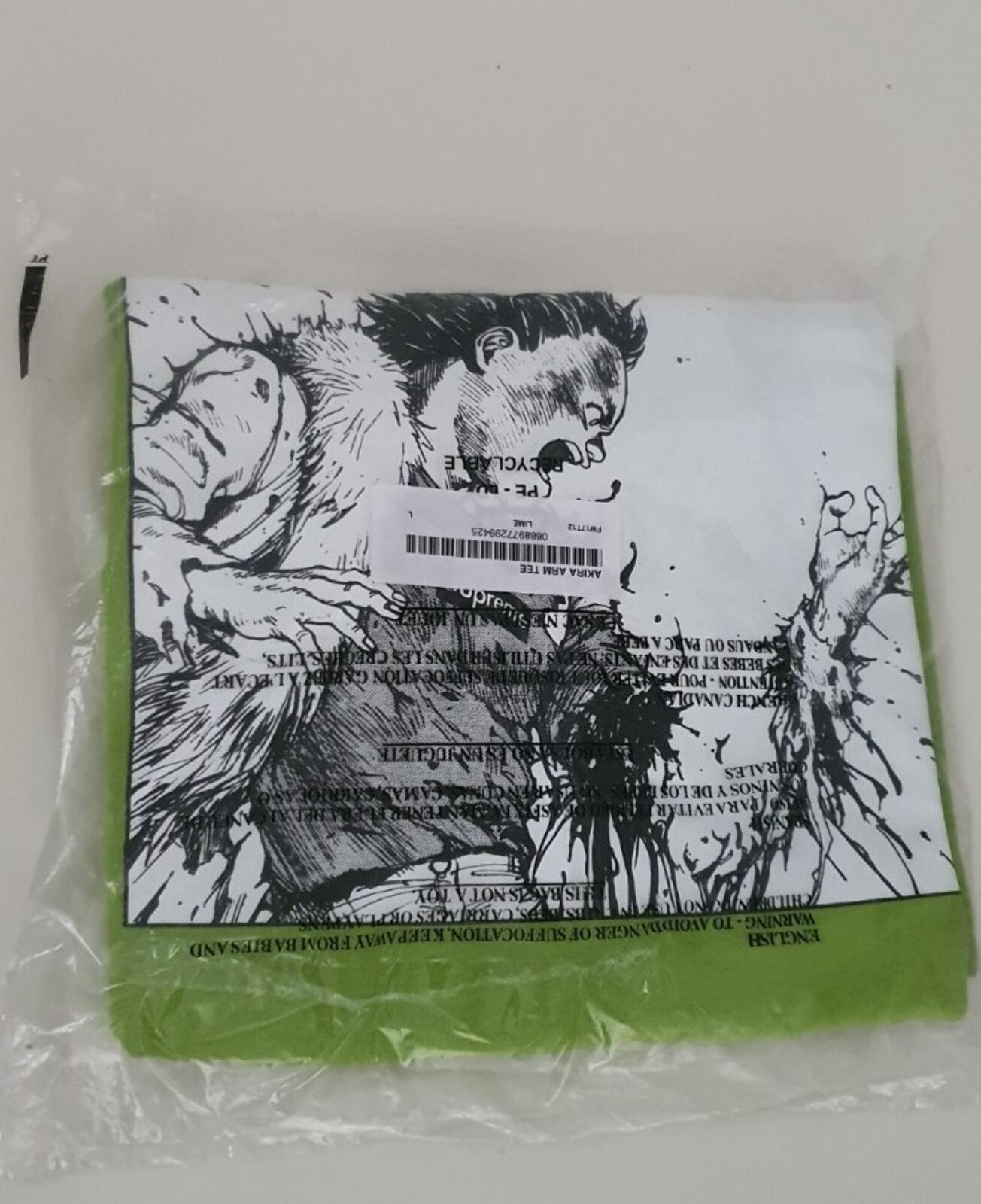 FW17 Supreme x Akira Arm camiseta talla L Grande Lima playera Anime Japonés