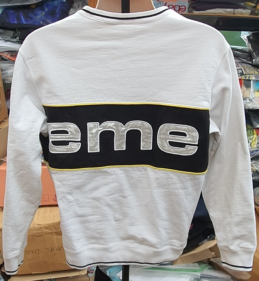 FW19 Supreme Piping Crewneck White Size S