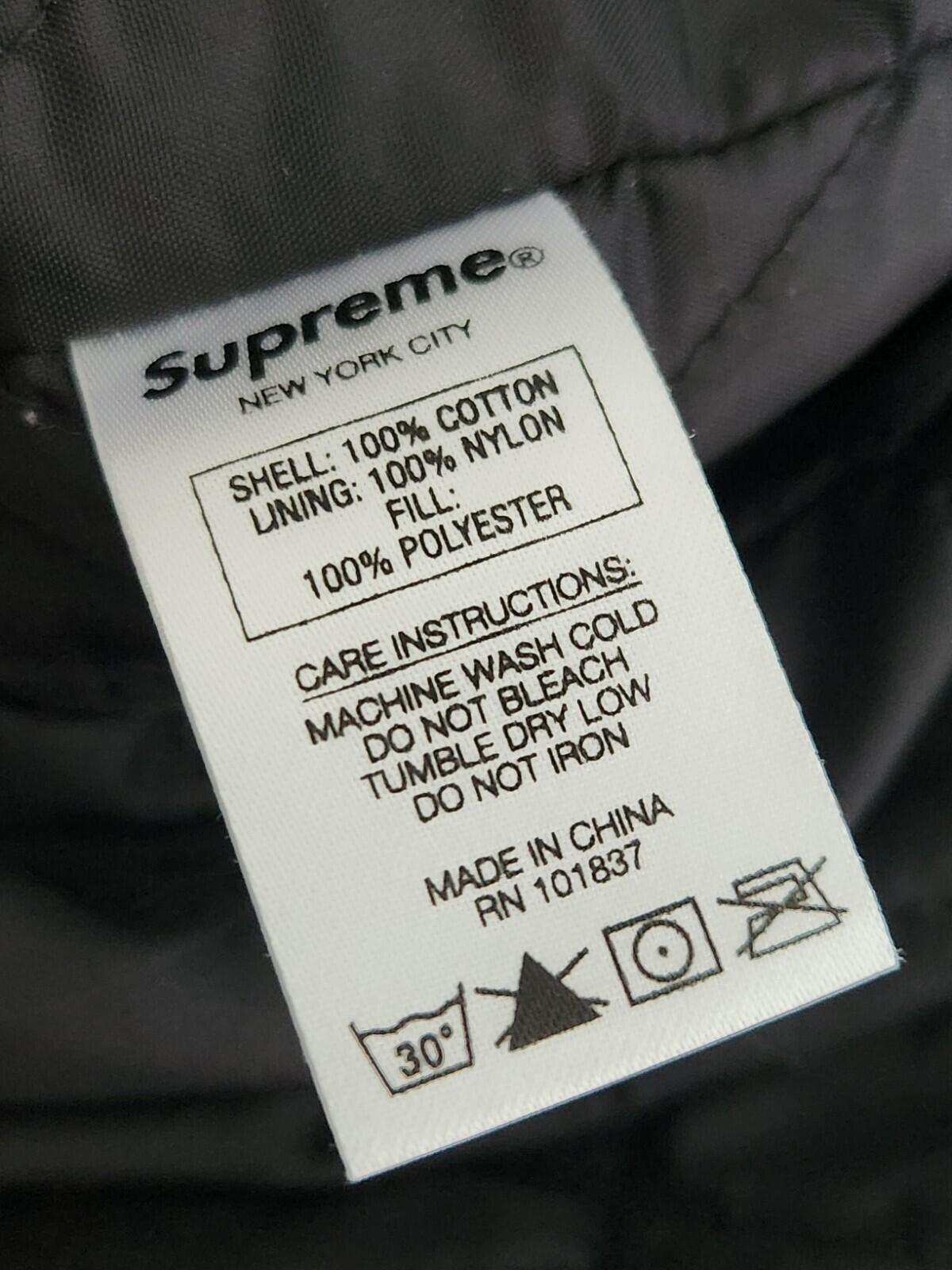 FW17 Supreme Quilted Arc Logo Flannel Shirt Black Size M