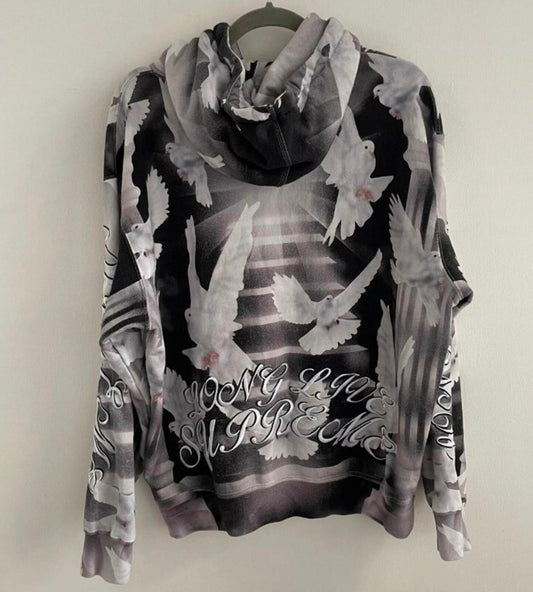 Sudadera con capucha SS22 Supreme Doves, talla S, color negro, hoodie de palomas