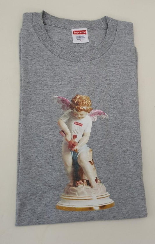 Camiseta SS19 Supreme Cupid talla L grande gris jaspeado