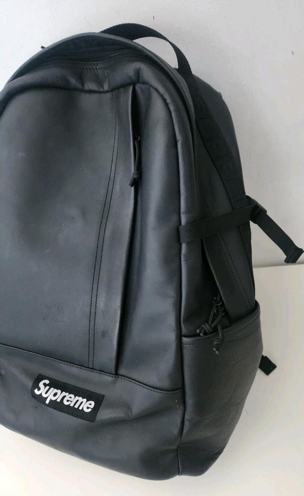 FW23 Supreme Leather Backpack Black