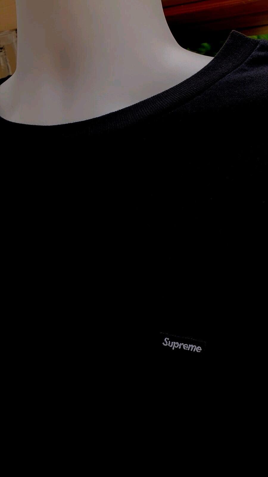SS20 Supreme Small Box Logo L/S Camiseta Negra Talla XL