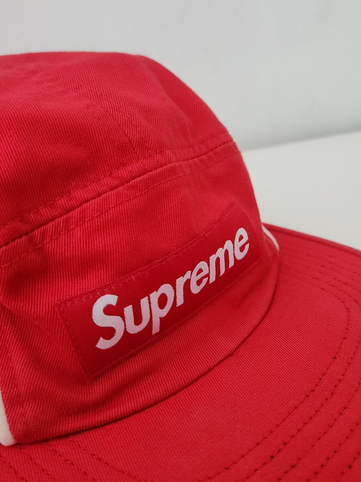 FW18 Supreme Piping Camp Cap Red