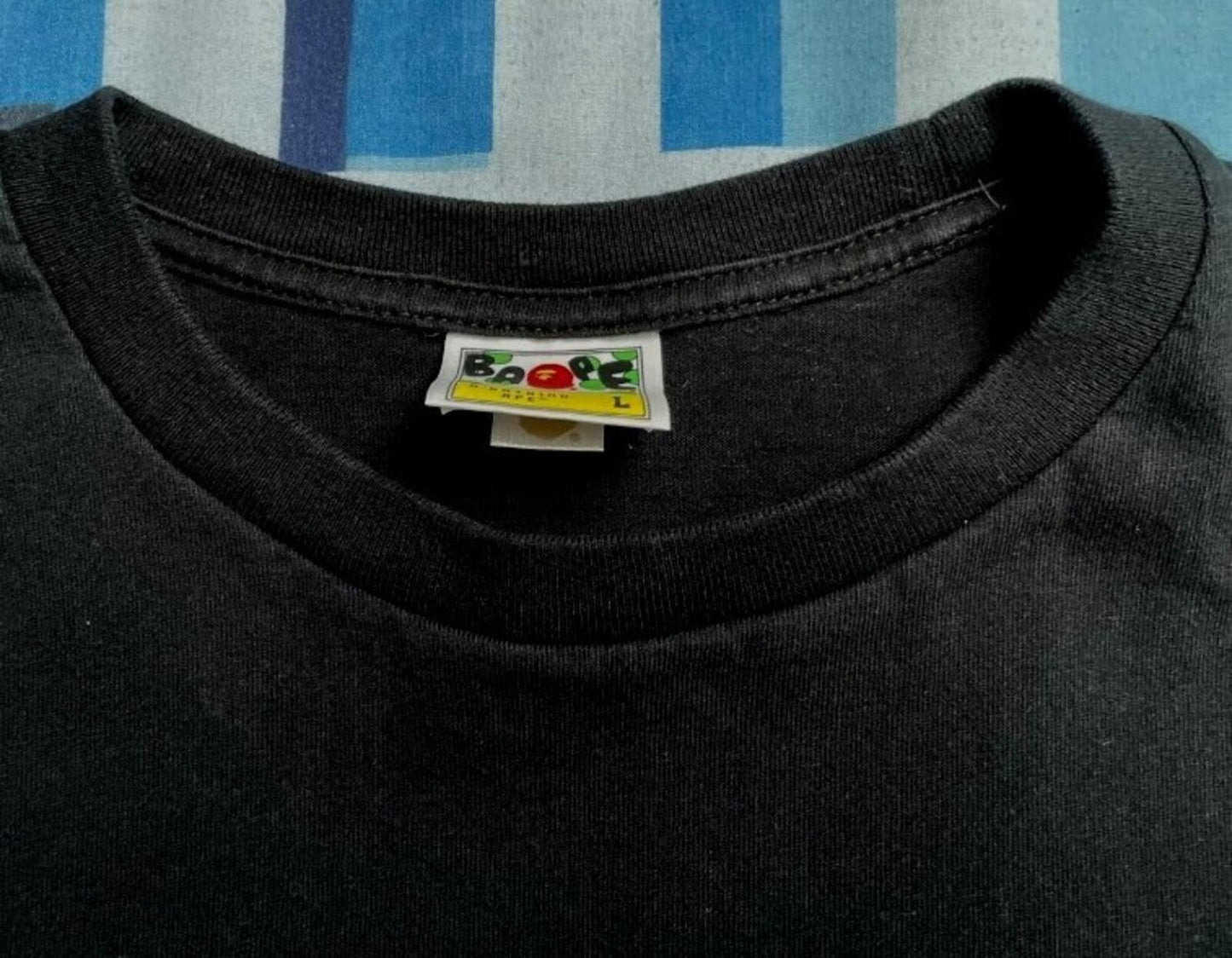 A Bathing Ape World Gone Mad Overlap Tee Black Size L BAPE
