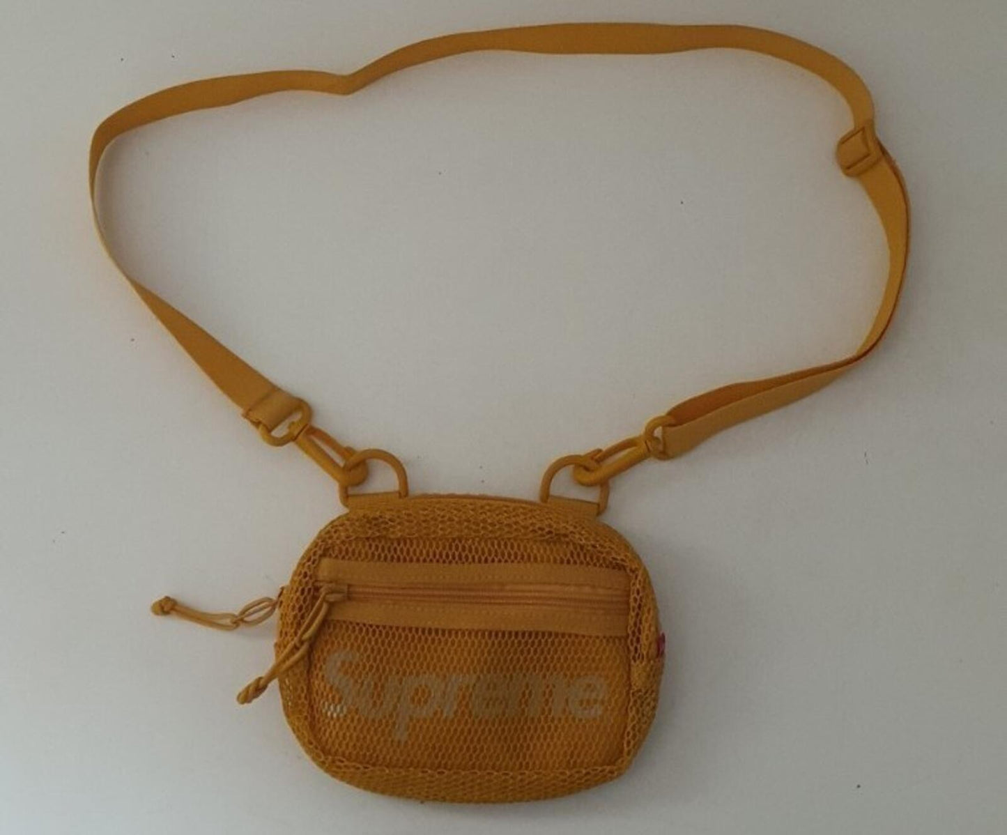 SS20 Supreme small shoulder side bag gold Cordura fabric mesh 3M reflective Logo