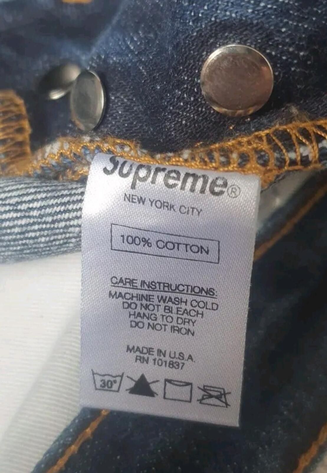 Supreme Denim Slim Jeans Blue Size 34 W34 L30 ALTERED