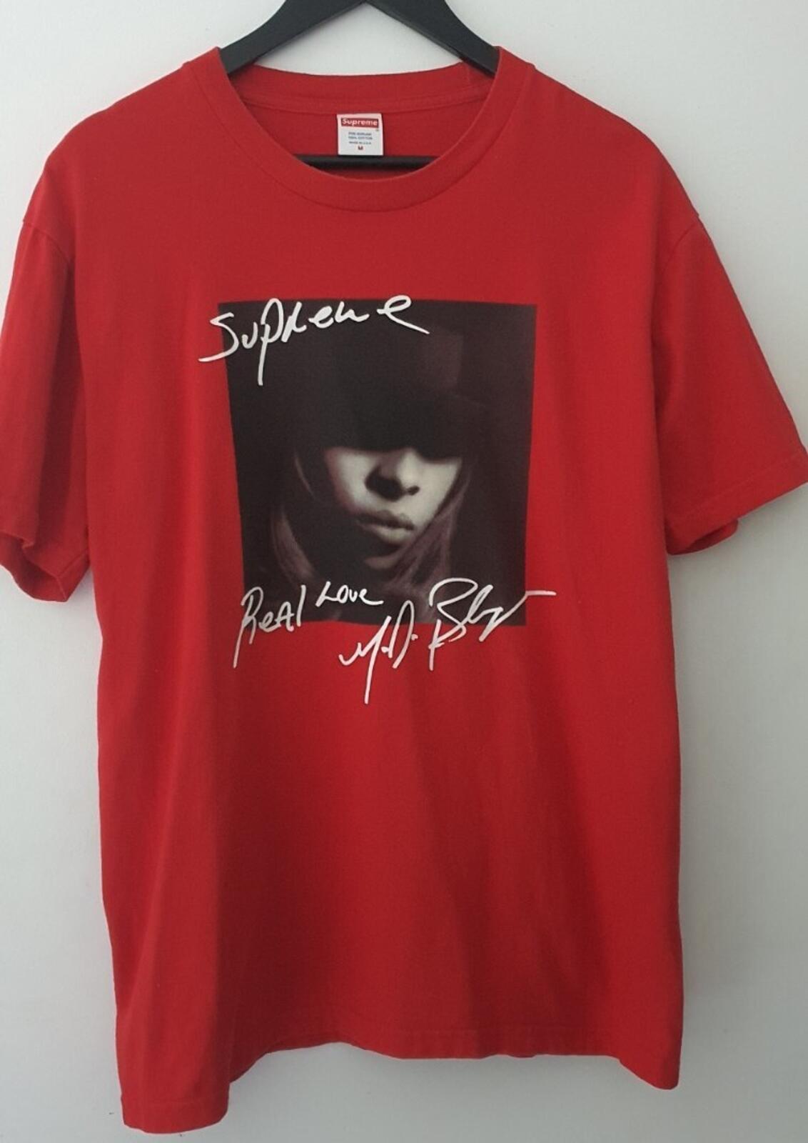 FW19 Supreme Mary J. Blige red Tee size M medium T-shirt American Singer