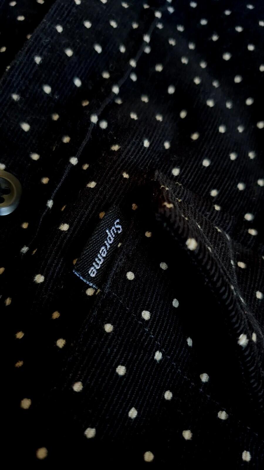 FW13 Supreme Corduroy Polka Dot Gestepptes Hemd Schwarz Größe M