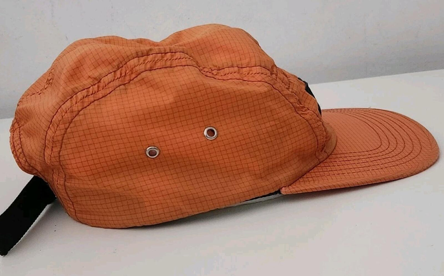 SS12 SUPREME Ripstop Camp Cap Black Box Logo Orange Hat Rare Vintage 2012
