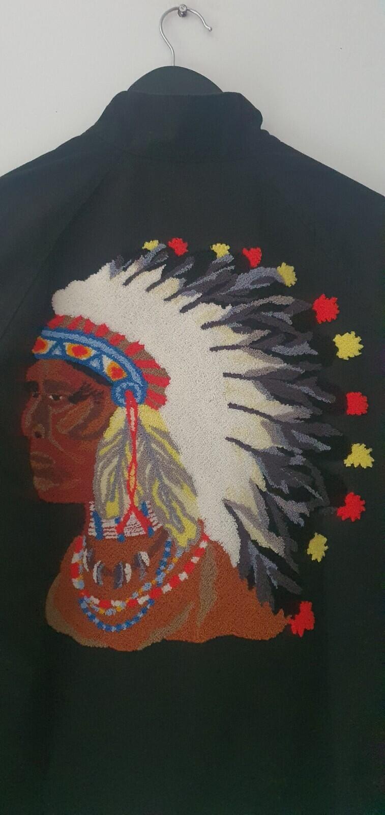 FW17 Supreme Chief Harrington Jacket Chenille Indian Black Size S