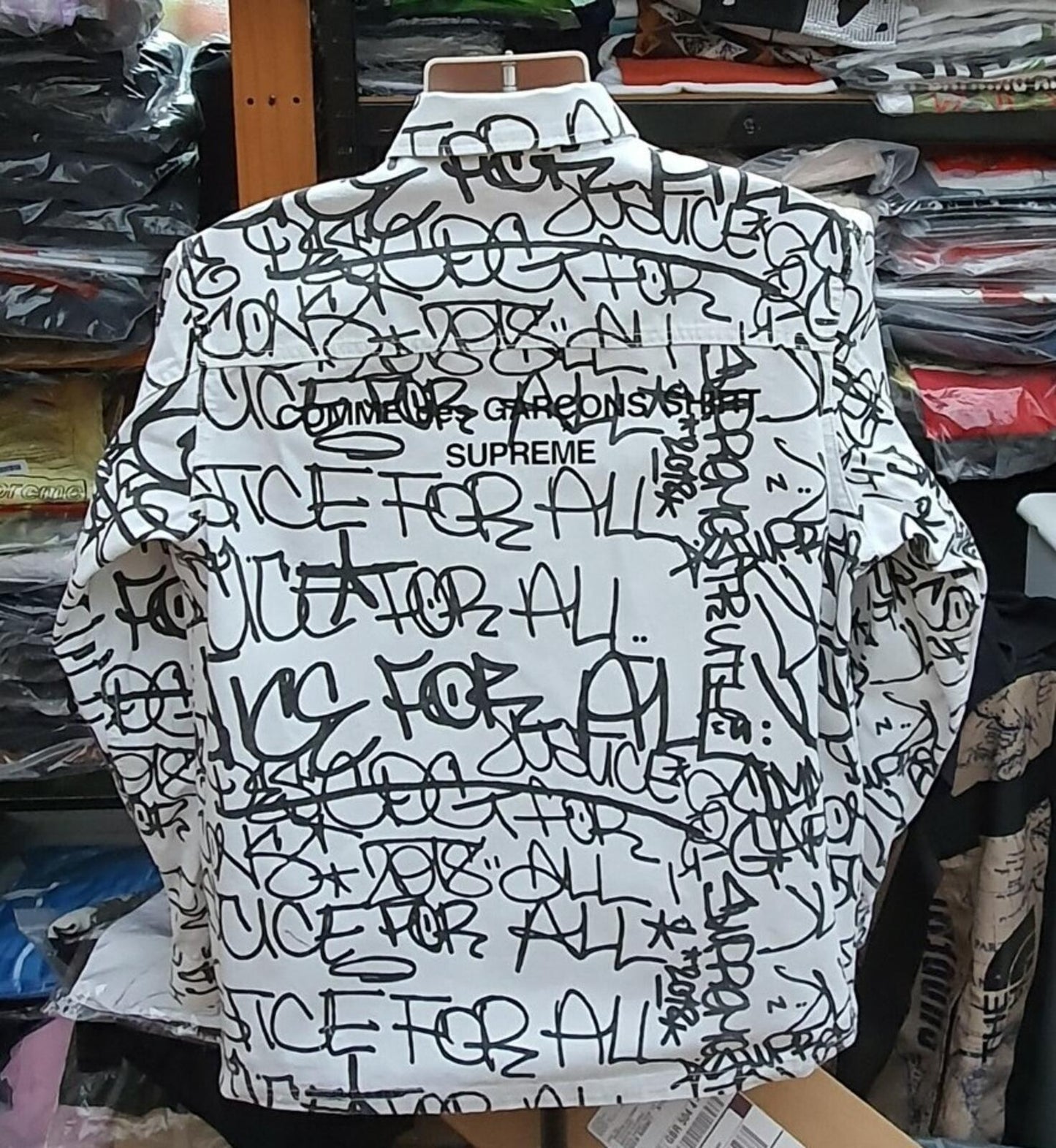 Abrigo de lona estampado FW18 Supreme x Comme Des Garcons Shirt