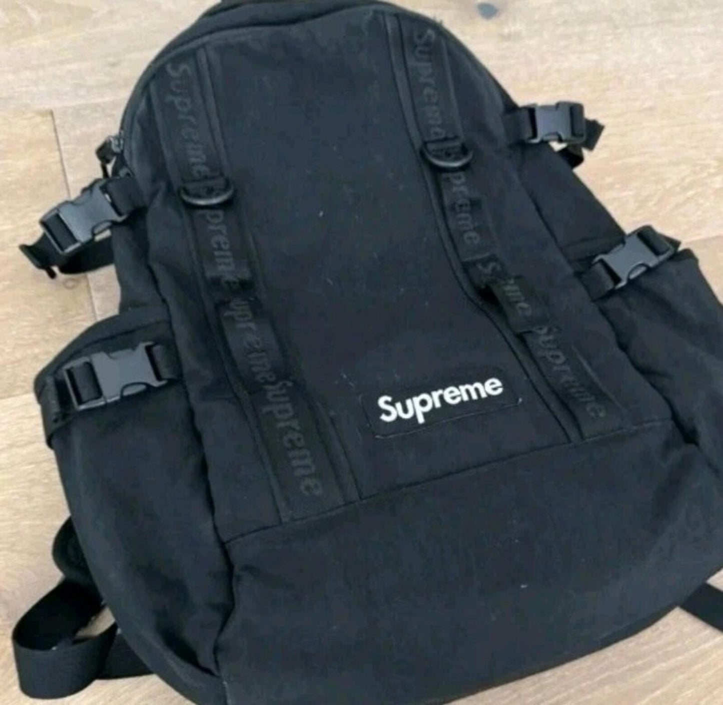 FW20 Supreme Backpack Black Bag Water Resistant Nylon Rucksack