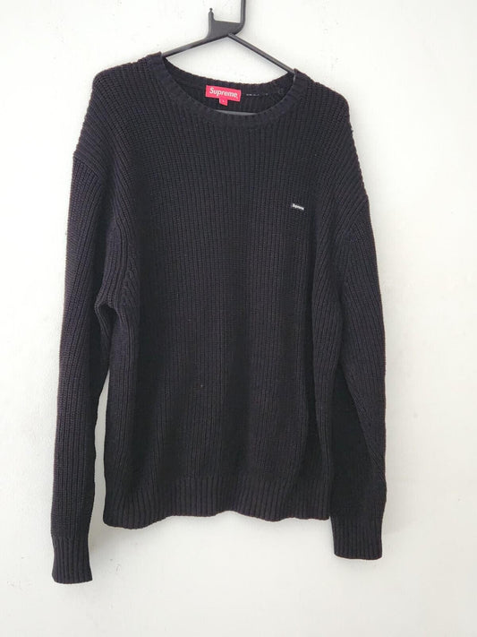 FW23 Supreme Small Box Ribbed Sweater size L large Black